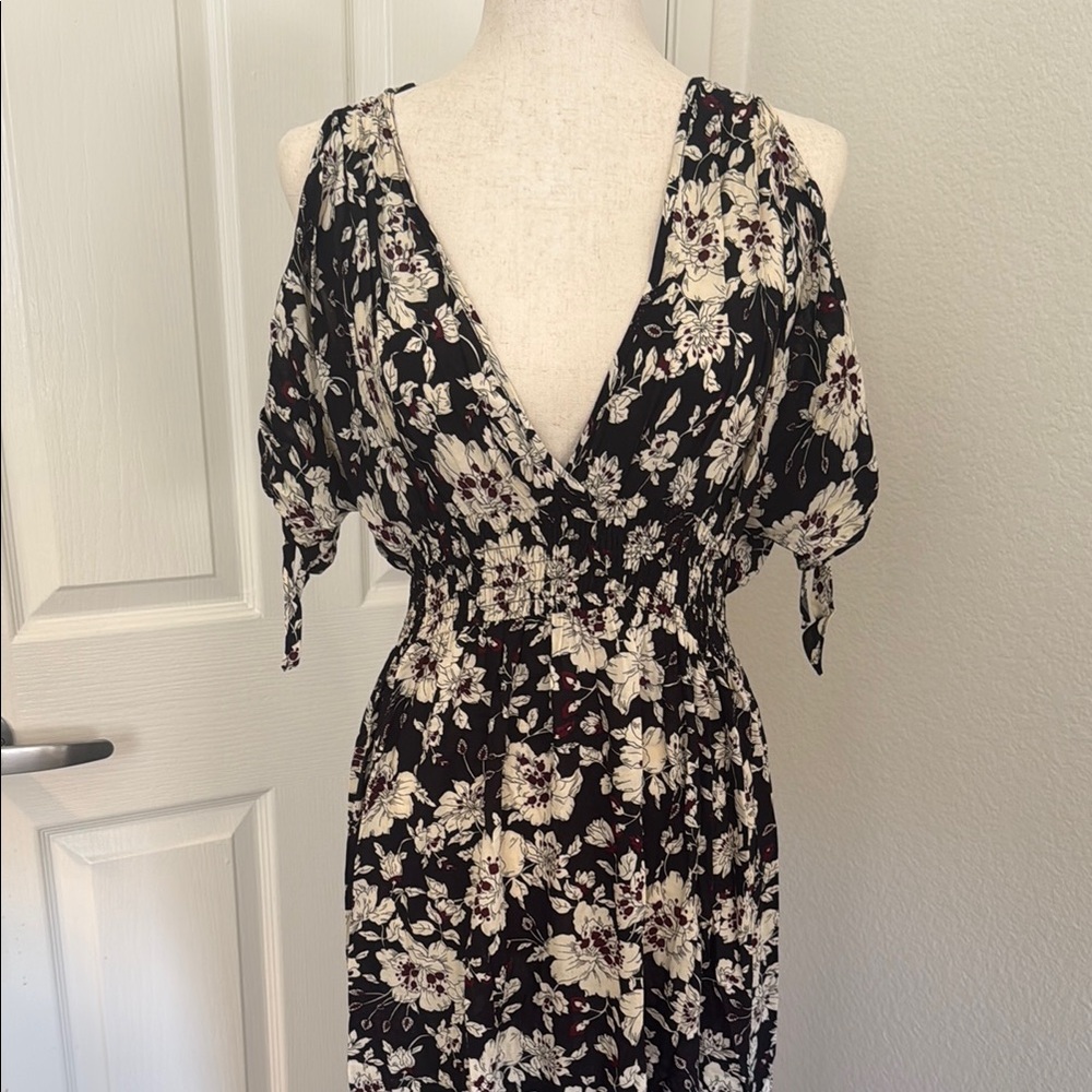 Floral Black and White Dress